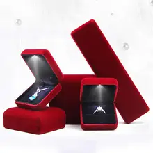 

75% Hot Sales!!! Portable Jewelry Storage Box with LED Light Ring Bracelet Necklace Organizer