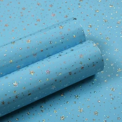 PVC Reflective Starry Sky Flowers Pattern Wallpaper Self Adhesive Water Oil Proof Wall Stickers for Kitchen Peel and Stick Paper