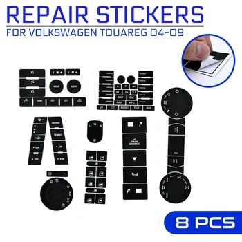 

8pcs Car Stickers Car Steering Wheel Headlight Climate Switch Worn Button Stickers Decals For VW For Volkswagen Touareg 04-09