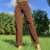 Brown Corduroy High Waist Pants Women Streetwear Elegant Spring Autumn Long Trousers