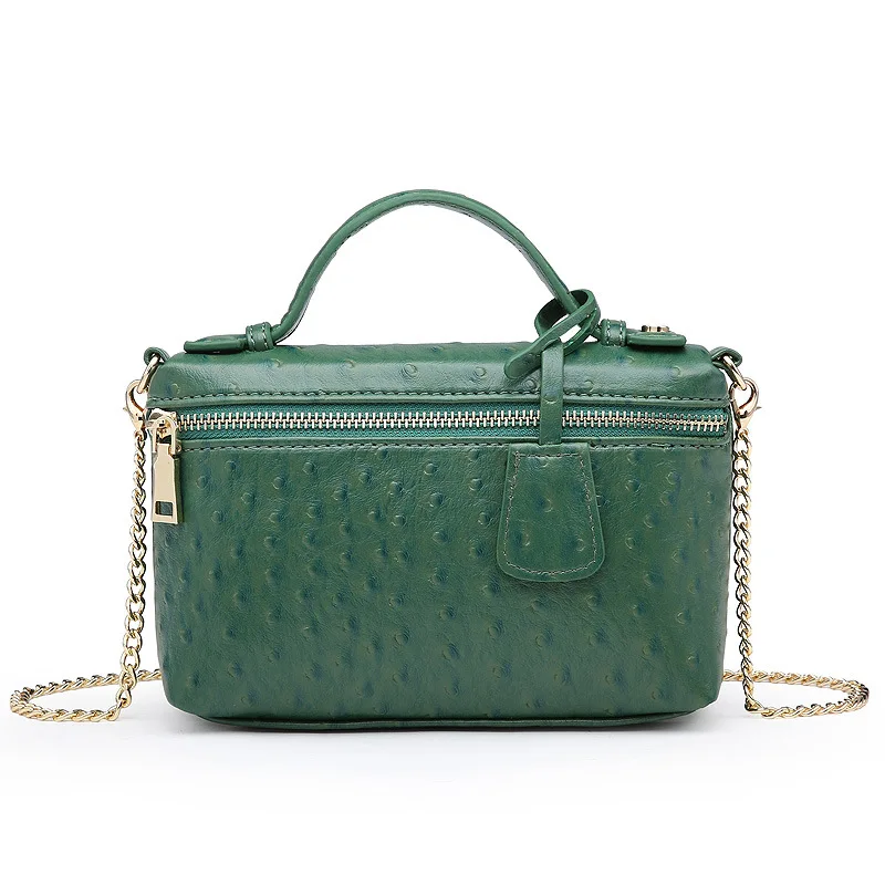 

New Fashion designer handbag embossed ostrich leather portable bag small clutch bag lady hand bag purse