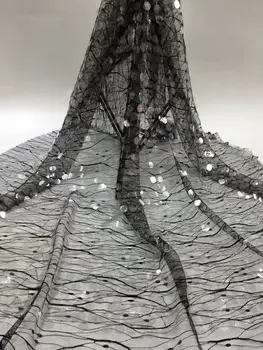 

Black Party Dress Tulle Lace Material French Net Lace Fabric For Sewing Dress RFN132(5Yards/Lot) Many Color