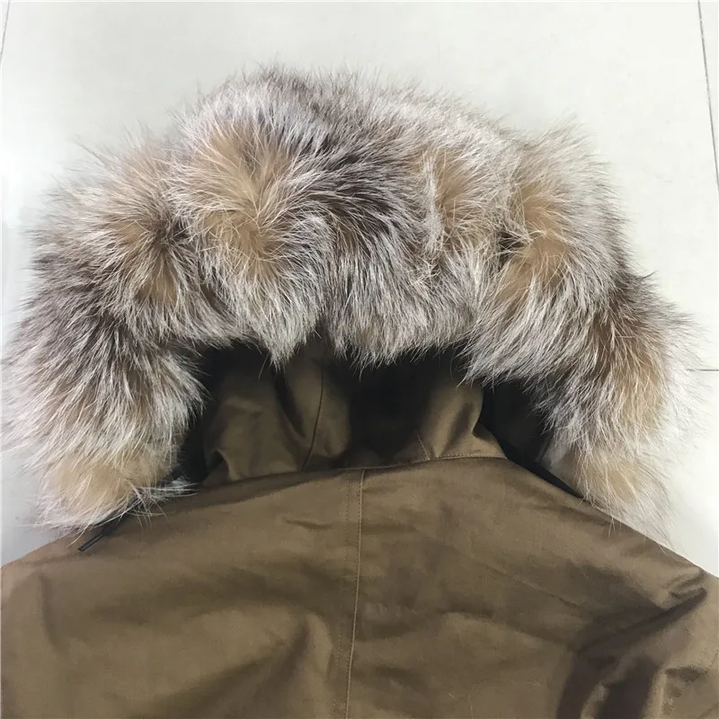 Большая Меховая парка зимняя Casacas Mujeres носит бренд Fox Fur Trim длинная эксклюзивная женская одежда цвета шампанского