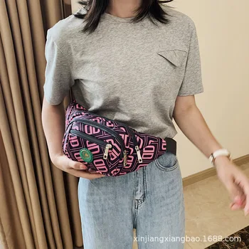 

2020 new flower type leisure Korean sports running fitness outdoor Oxford cloth camouflage waist bag chest storage bag