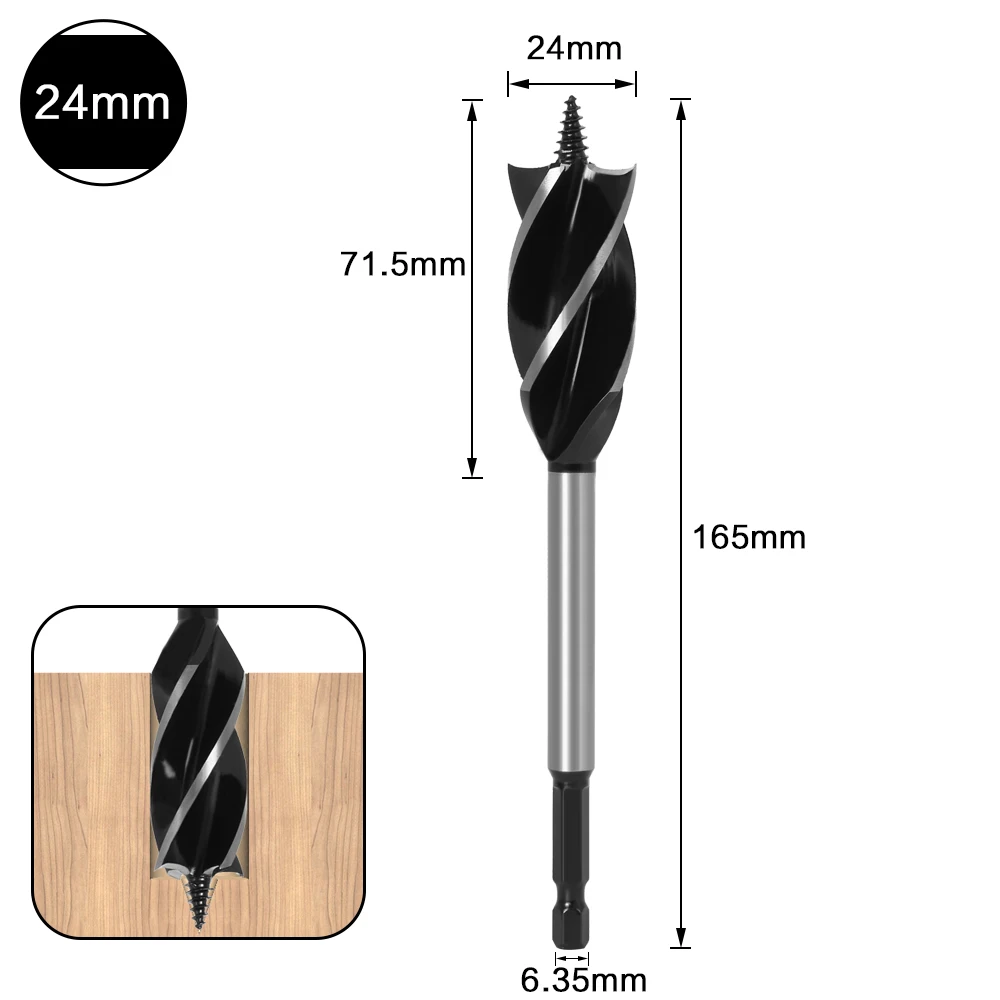 Precision Woodworking Auger Drill Bit Set, 10mm-35mm - Fast-Cutting Carpenter Tool