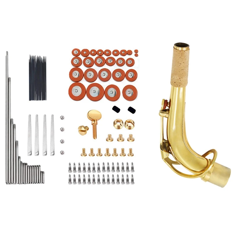 Alto Saxophone Sax Bend Neck Brass Material Saxophone Accessory with 119Pcs Alto Sax Saxophone