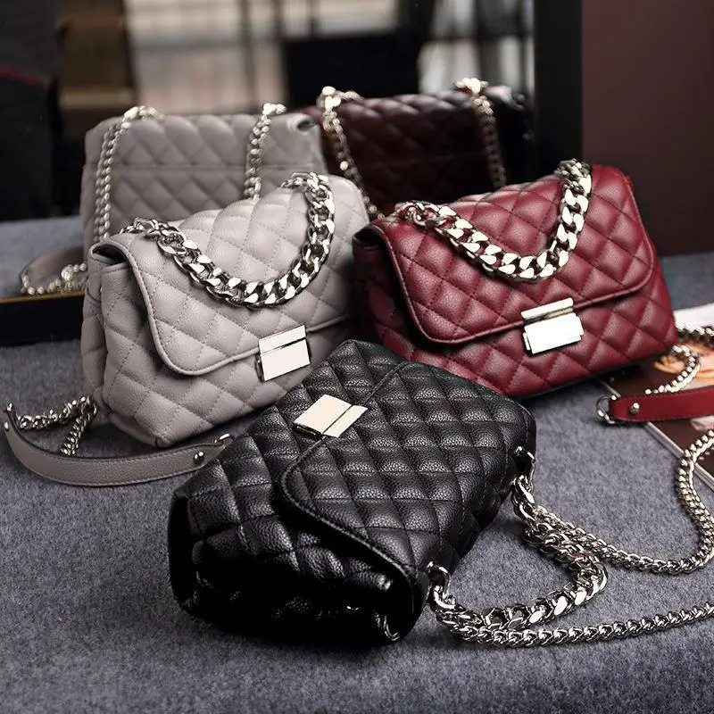 

2019 New Fashion Chain Women Cross Body and Shoulder Bag High Quality Diamond Type Stitching Small Handbags