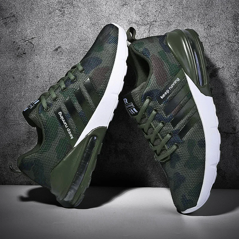 

Men's shoes mesh cloth camouflage breathable comfortable sports shoes air cushion AIR cushioning running shoes training fitness