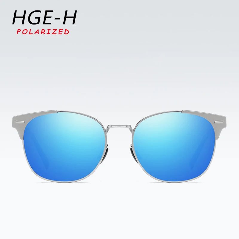 HGE-H, новинка, круглые поляризованные солнцезащитные очки для мужчин, оправа из алюминиево-магниевого сплава, солнцезащитные очки, фотохромные линзы, очки для вождения KD100