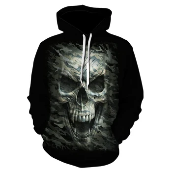 

3D printed funny hip-hop hoodie goth skull hoodie 2020 spring summer long sleeve men's sport hoodie