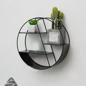 

Hexagonal Wall Hanging Shelf Wall Mounted Floating Shelves Round Shelf for Living Room Bedroom and Office Non-folding Rack Tools
