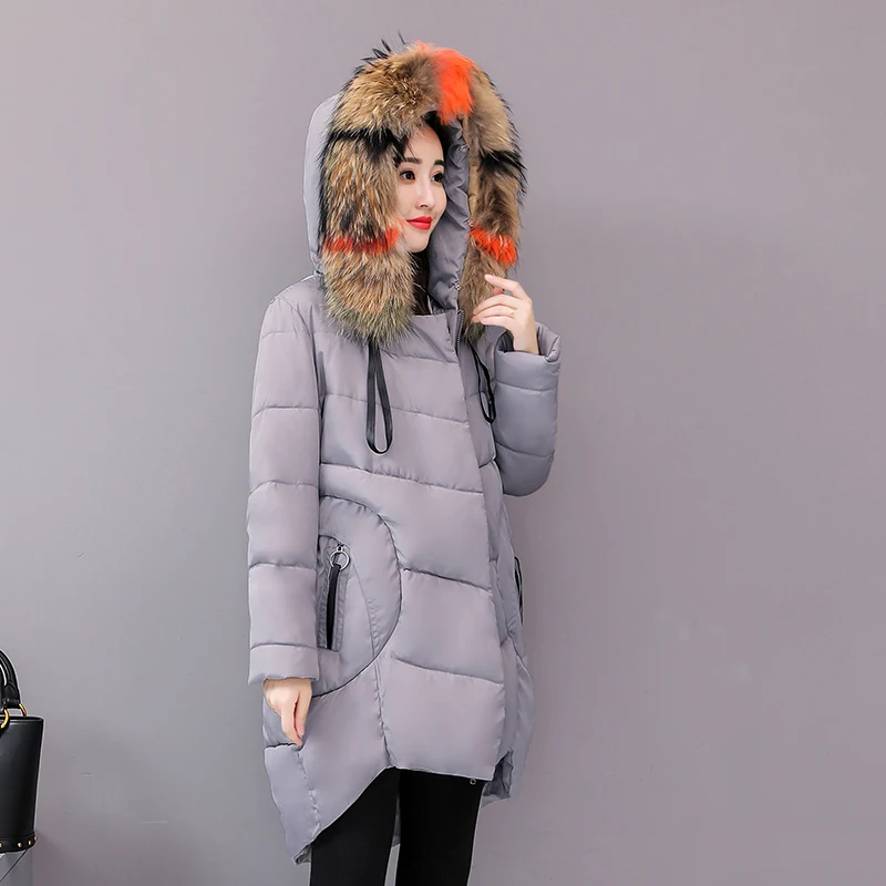 Plus Size 4XL 5XL Winter Jacket Women Padded Outwear Hooded Colorful Fur Female Coat Long Parka Mujer Invierno