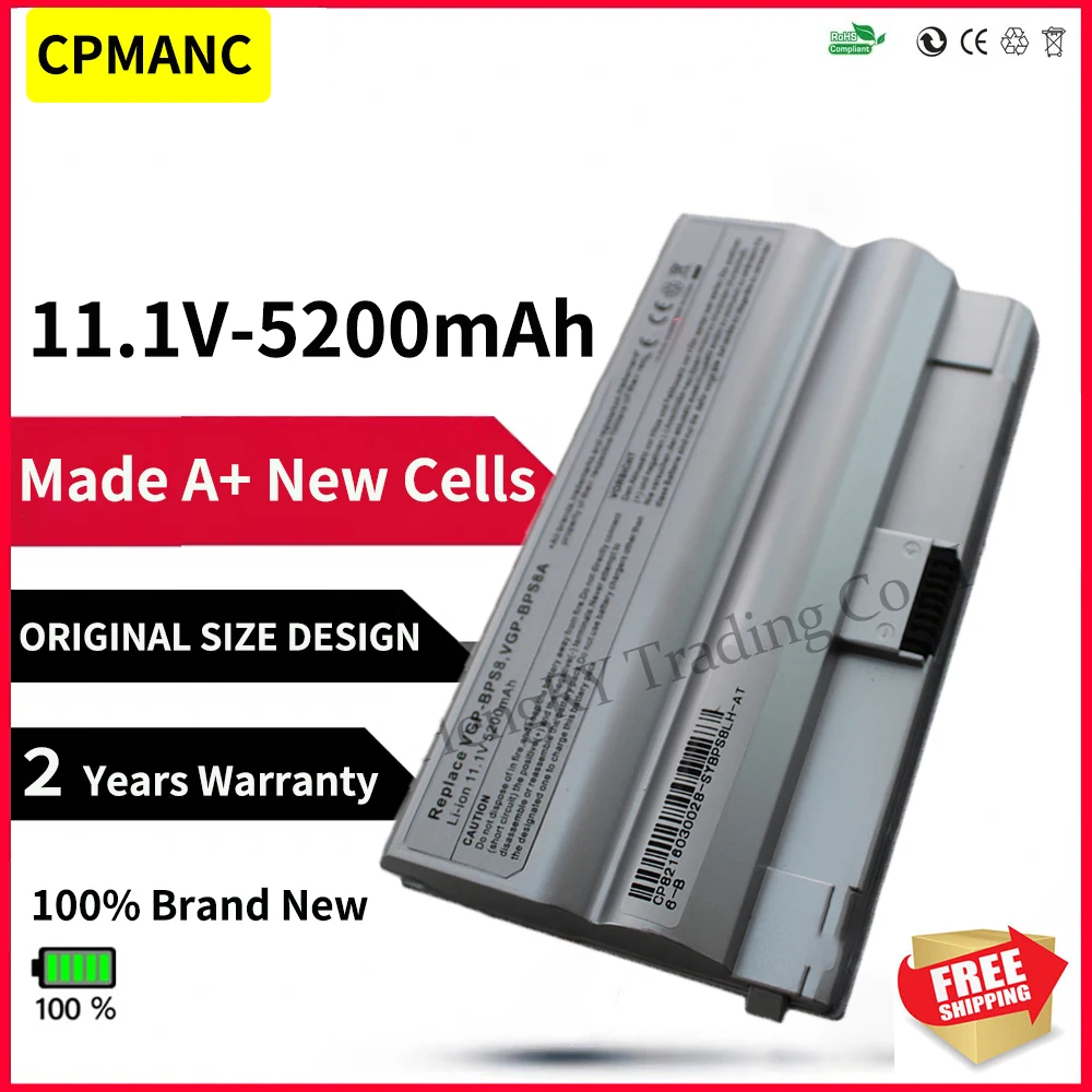 Cpmanc Novidades Bateria do Portátil para Sony Vaio Vgn-fz140e Vgp-bps8 Fz240e Vgp-bps8 Pcg394l Vgp-bps8a Vgp-bps8b Vgn-fz20 Vgn-fz25