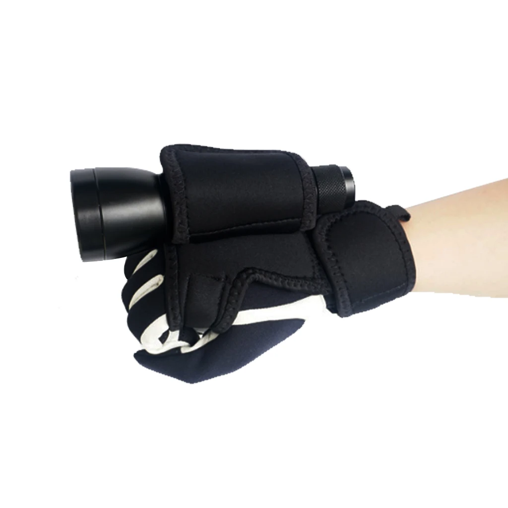 Adjustable Scuba Diving Underwater LED Torch Flashlight Hand Free Light Carrying Glove