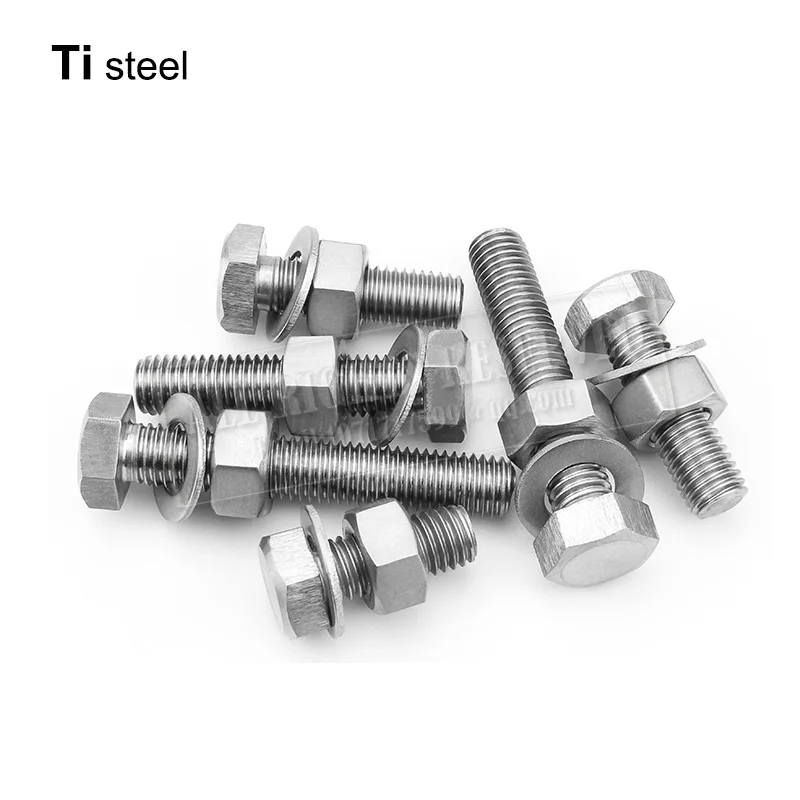 

nut bolt M5 titanium hex head bolt stitanium washer Ti steel Hex Nut titanium steel