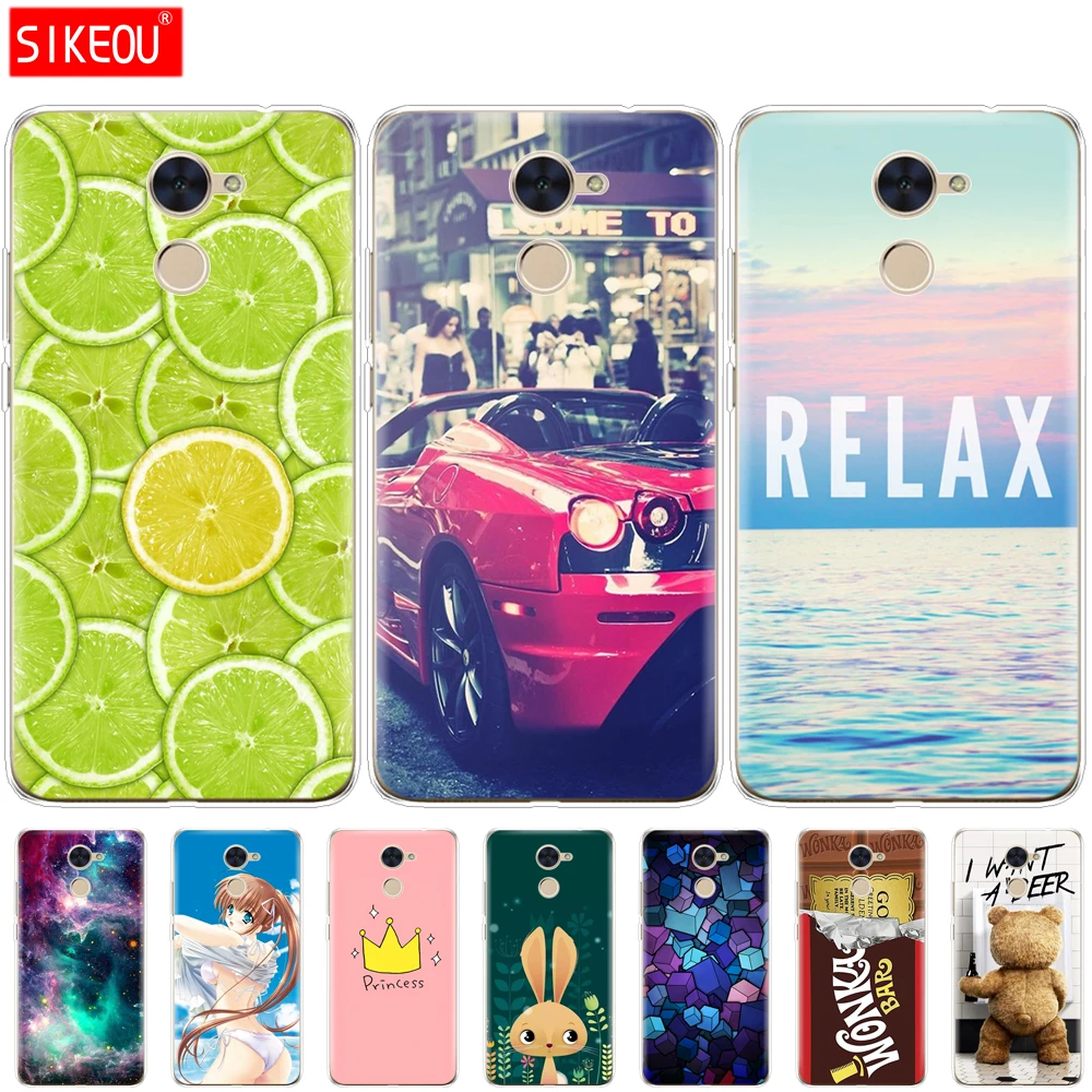 SIKEOU cover phone case for huawei Y7 2017/Y7 PRIME 2017 soft tpu sillicon fashion funny cute elephant animal rabbit |