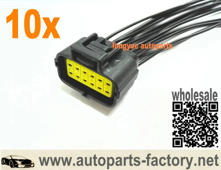 

longyue 10pcs 12 Cavity OEM Transmission Range Sensor Wiring Harness for Ford Lincoln Mercury
