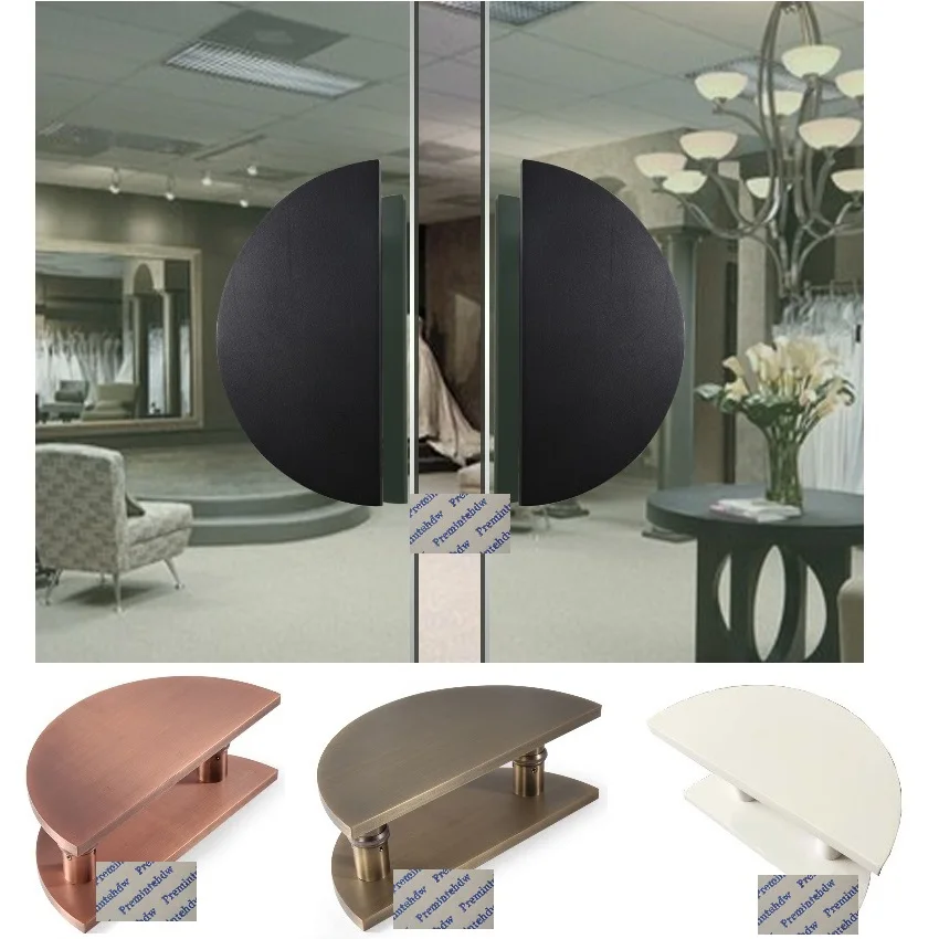 

Твердая алюминиевая полукруглая обратно в заднюю стеклянную дверь с нажимом для коммерческого входа белая матовая черная красная бронзовая Щетка