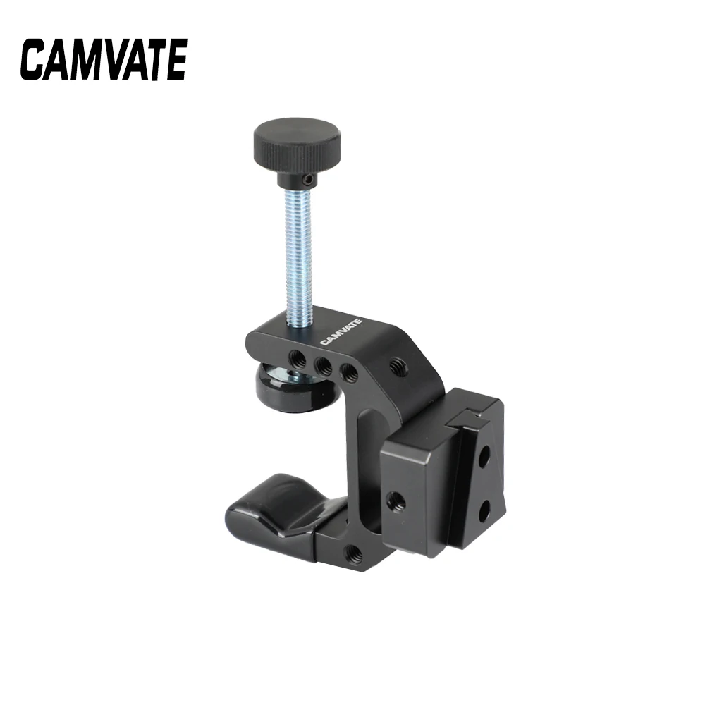 

CAMVATE Universal C-Clamp Support Clamp Desktop Mount Holder With Quick Release Adapter ( Wedge Kit ) &1/4"-20 Female Threads
