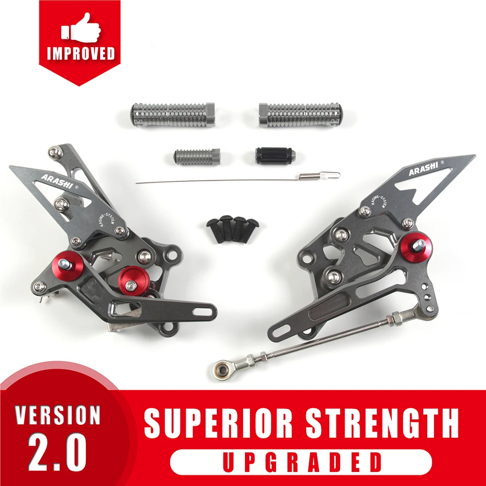 Регулируемые подножки Arashi для YAMAHA R3 R25 YZF R3 R25- подножки задние наборы Rearsets алюминиевый Райдер CNC - Цвет: Gray
