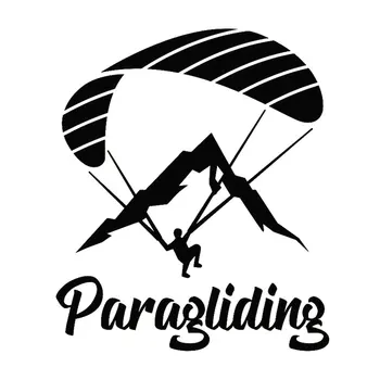 

DAWASARU Paraglider Paragliding Extreme Sport Decor Car Sticker Motorcycle Decal Personality Car Sticker Black/Silver 17*14CM