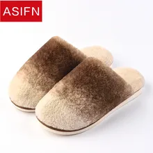 ASIFN/мужские домашние тапочки; сезон осень-зима; теплые домашние женские тапочки с мягкой меховой подошвой; мужские домашние тапочки на толстой подошве