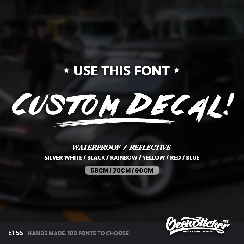 

Geeksticker Custom Text Reflective Letters Auto Car Front Window Windshield Decal Stickers For BMW Audi VW Toyota Honda Mazda