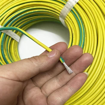 

10M Silicone wire ground wire soft high temperature resistant UL3135 14AWG yellow and green two-color electrostatic wire