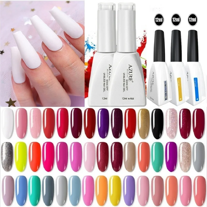 Sale Offer of  Azure Beauty 12ML Purple Colors Nail Gel Polish Hot Sale Color Gel Soak-off UV Nail Varnish Lacquer