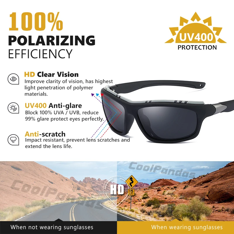 2022 Square Men Polarized Army Sports Driving Sunglasses Tactical Male  Goggles Anti-glare Sun Glasses Male zonnebril heren UV400