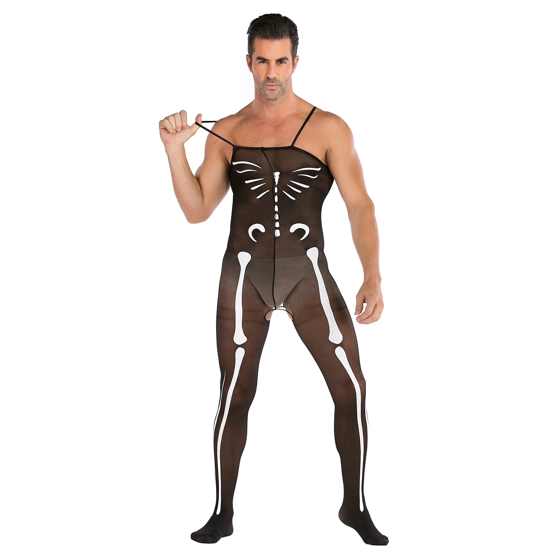 Men jumpsuits transparent stockings outfit sexy temptation to open files fishnet tights uniforms most comfortable boxer briefs