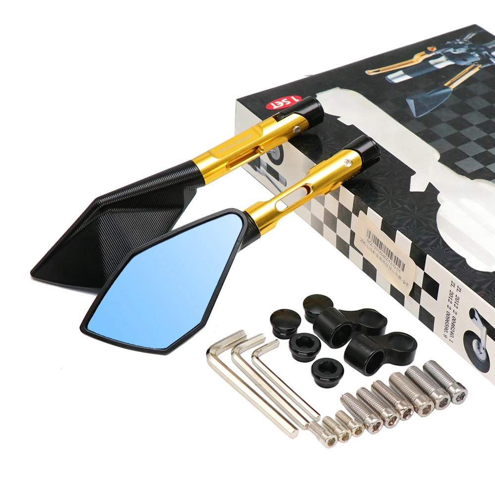 ZSDTRP CNC Алюминиевые боковые зеркала заднего вида аксессуары для мотоцикла уличного спорта велосипед чоппер Ruiser Универсальный