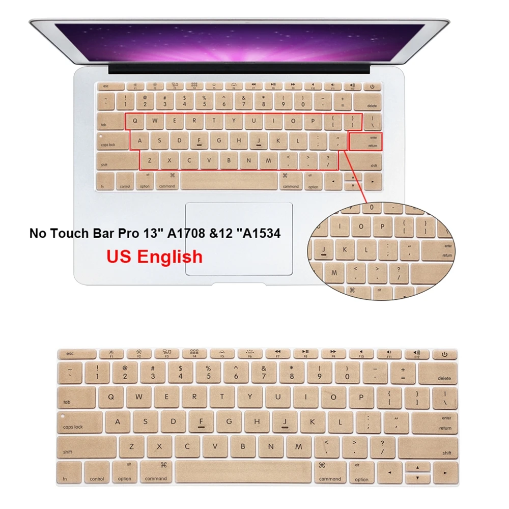 Американская английская силиконовая клавиатура для ноутбука Обложка Macbook New Pro 13