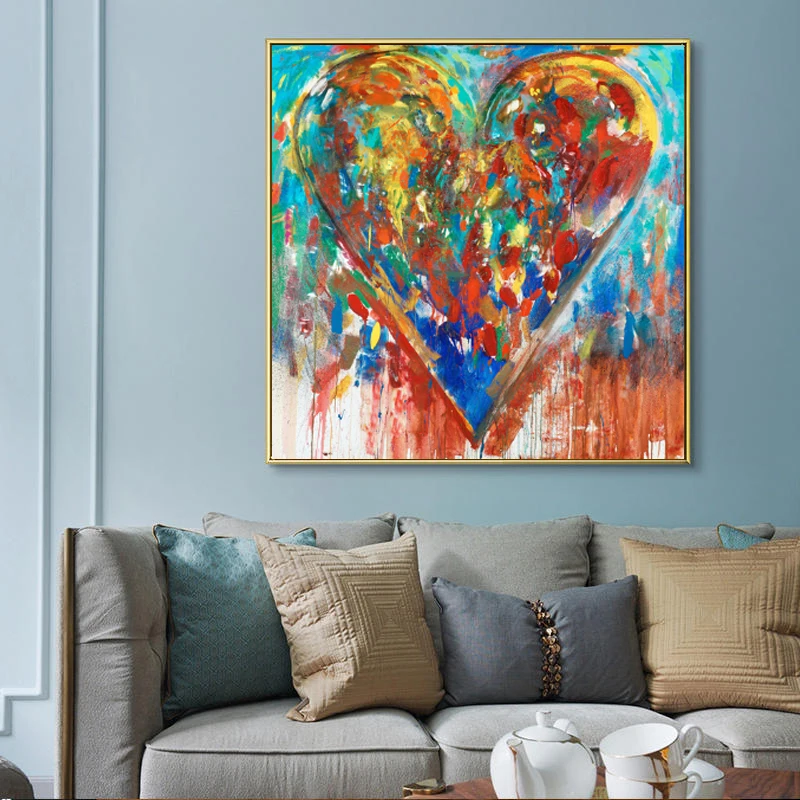 

Canvas Painting Abstract Posters and Prints Heart Oil Painting Wall Pictures for Living Room Graffiti Art Cuadros Home Decor