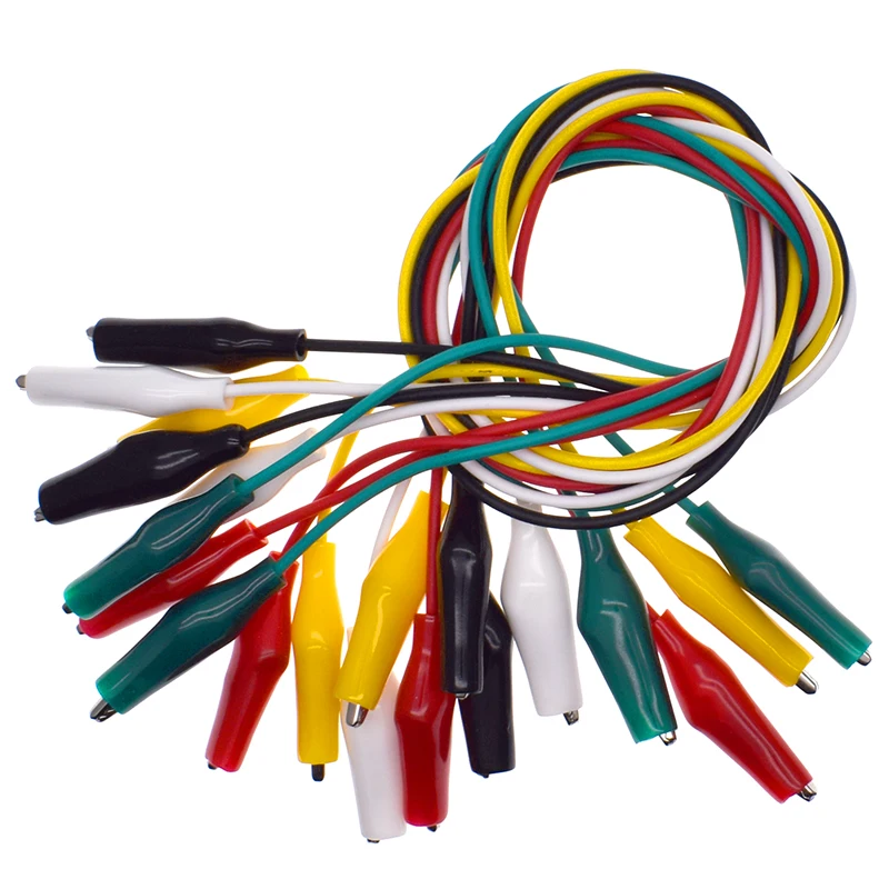 Alligator Clips Electrical DIY Test Leads Double-ended Crocodile Clips Roach Clip Test Jumper Wire 46CM 1Set 10PCS