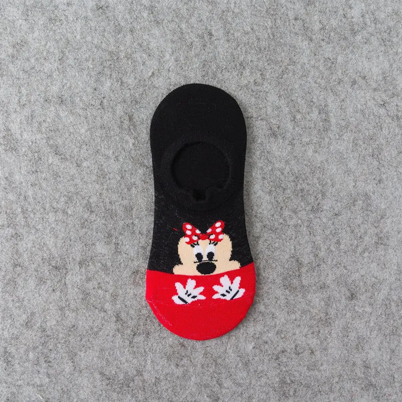 7 Women Cartoon Animal Mickey socks cute Kawaii ankle Donald Duck Socks invisible Silicone slip Socks girl Cotton boat sock - Color: 7
