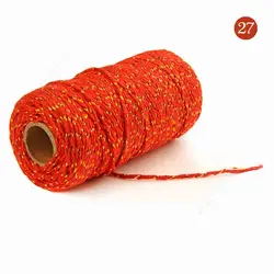 Metallic Gold and Silver Twine - 1.5mm, 100M Roll - Non - Slip String for Crafting and DIY Projects (Red gold)
