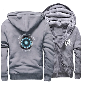 

Marvel Avengers Iron Man Casual Fleece Sportswear Hoodies Jacket Men's Fashion Tony Stark Has A Heart Hoodie Streetwear Coat