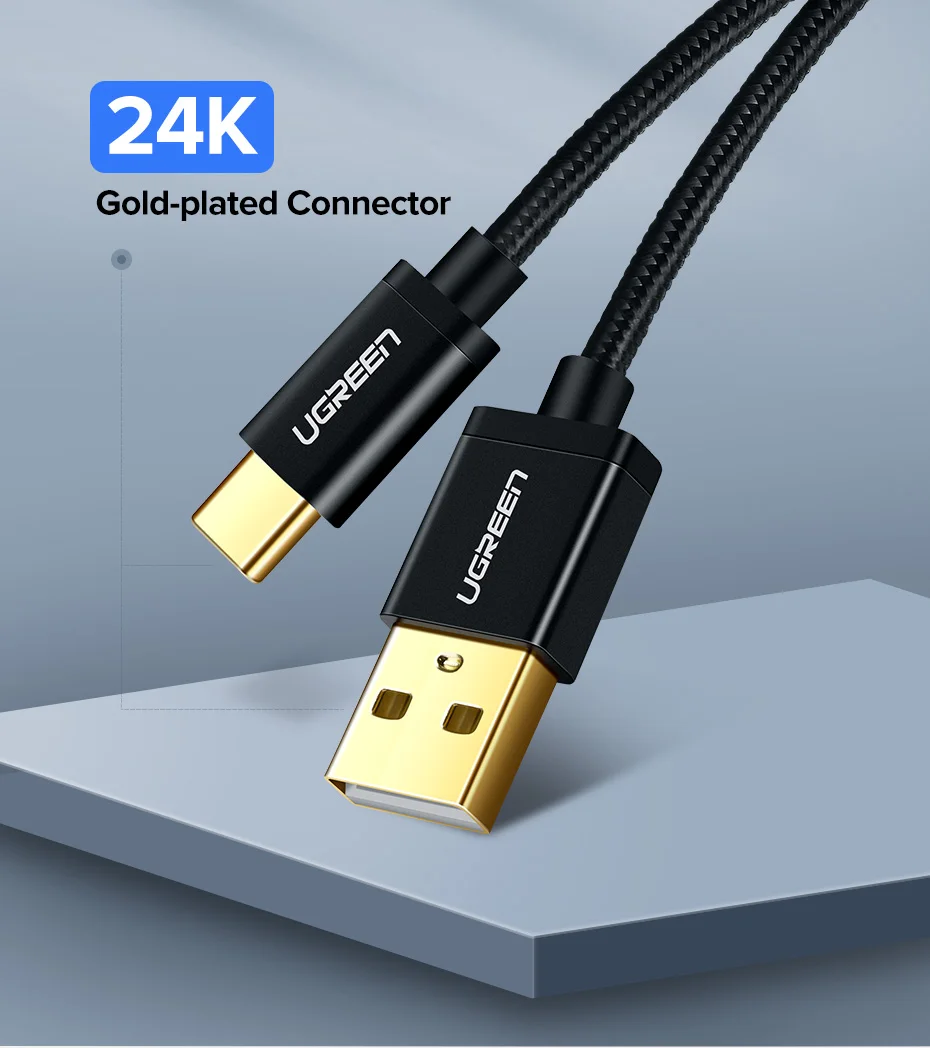 Ugreen usb type C кабель USB C кабель передачи данных для быстрой зарядки для samsung Galaxy S9 S8 Plus мобильный телефон зарядное устройство кабель для Xiaomi Mi 8