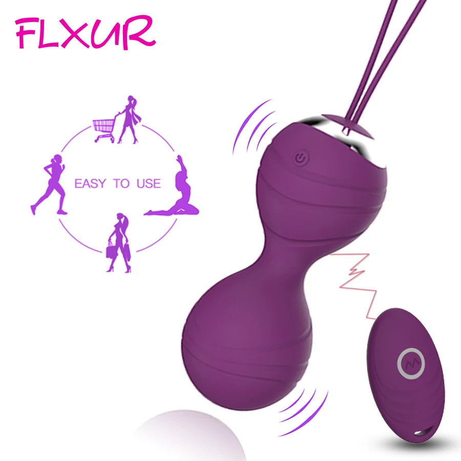 Cheap Chance for  FLXUR 10 Modes Remote Control Vaginal Ball Vibrator Silicone Tight Exercise Vibrating Egg Tighten E
