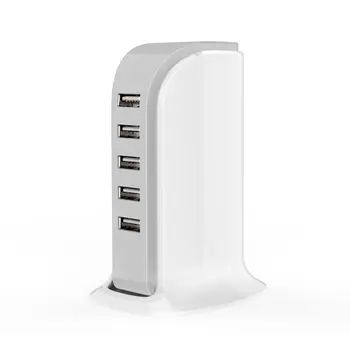 

Portable Size 5 Port USB Charger Rapid Charging Station Desktop Travel Hub USB Splitter Charging Adapter For PC Laptop EU Plug
