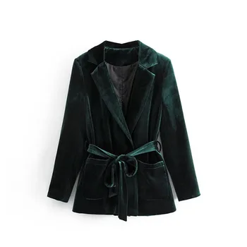 

New Velvet Blazer Women Korean Autumn Winter Fashion Commuter Loose Temperament Wild Leisure High Quality Elegant Jacket F118