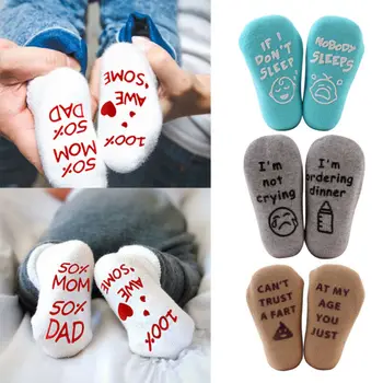 

Funny Cartoon Cotton Socks Newborn Baby Creative English Alphabet Anti Slip Soft Autumn Winter Socks Baby Infant Baby 0-1 Y Cute