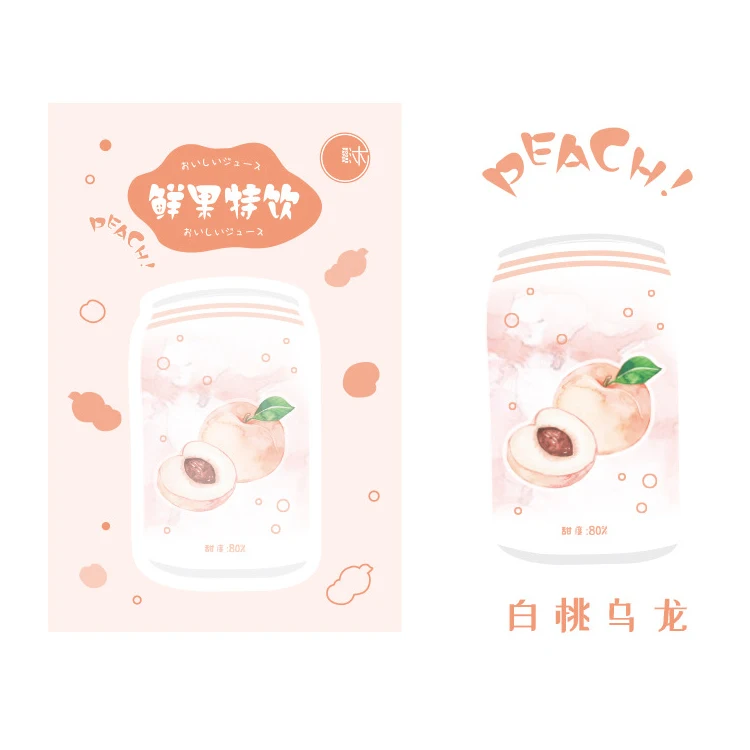 AngelHere хранения 30 шт./компл. Kawaii планировщик Стикеры с фруктовым соком шаблон липкий блокнот для заметок студент Kawaii стикер для канцелярских товаров - Цвет: Pink