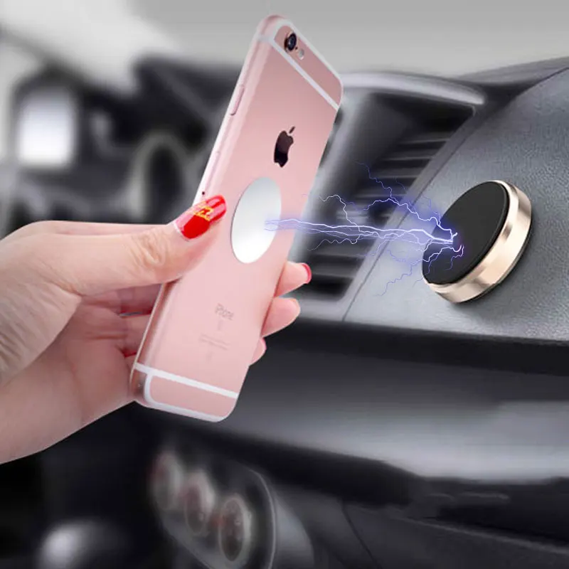 Magnetic Car Phone Holder For iPhone 11 12 13 Samsung Xiaomi Huawei Metal Magnet Sticker On Wall Mount Bracket Stand | Мобильные