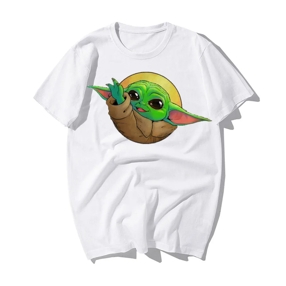 Lovely Baby Yoda Mandalorian T Shirt Men Harajuku Star Wars T-Shirt Funny Cartoon Yoda Simpsons Tshirt Hip Hop Top Tees Male