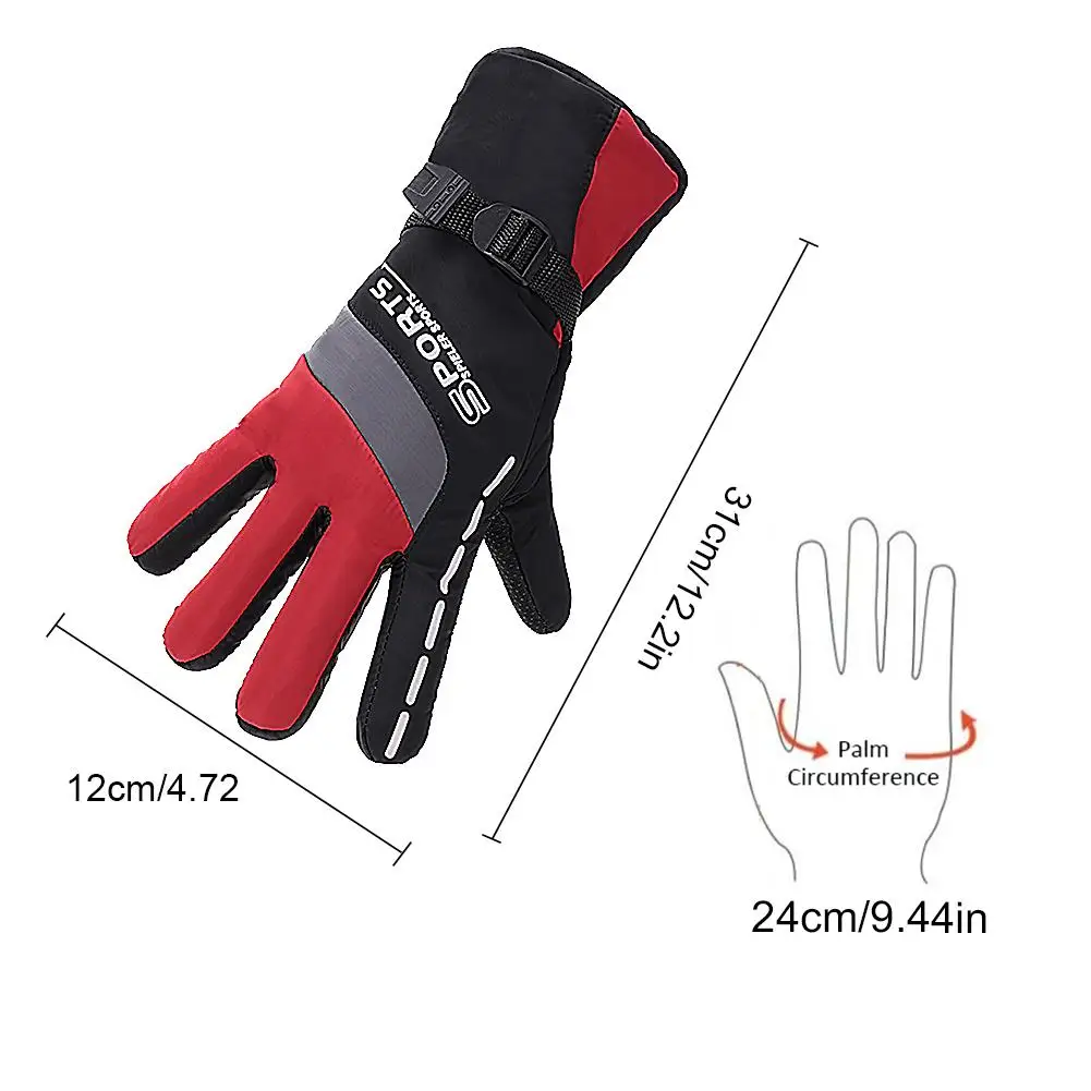 Snow Ski Gloves Printed Reflective Winter Warm Snowboard Gloves Men Women Windproof Cycling Motorcycle Touch Screen Gloves