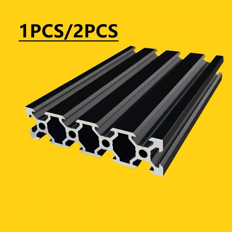 1pcs/2pcs 100-550mm 2060 2080 20100 검정색 T-슬롯 알루미늄 압출 CNC 레이저 조각 기계 용 알루미늄 프로파일 프레임