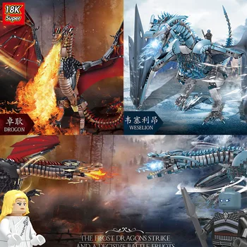 

IN STOCK New Arrive Game Of Thrones Dragon Mother Black Death Balerion Action Figures Building Blocks Collectible Toys For Gift