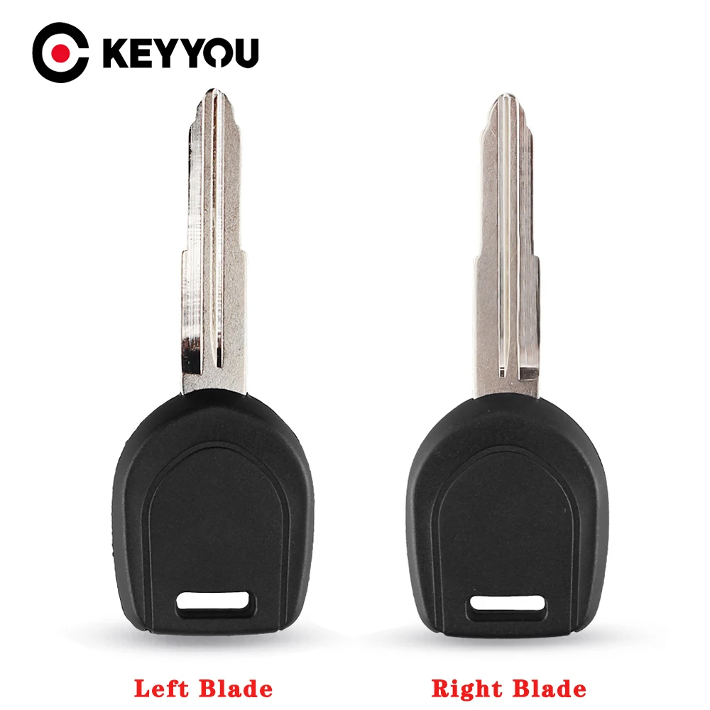 KEYYOU-carcasa de llave remota para coche Mitsubishi, carcasa derecha/izquierda para llave remota de transpondedor de coche Mitsubishi Colt Outlander Mirage Pajero sin Chip